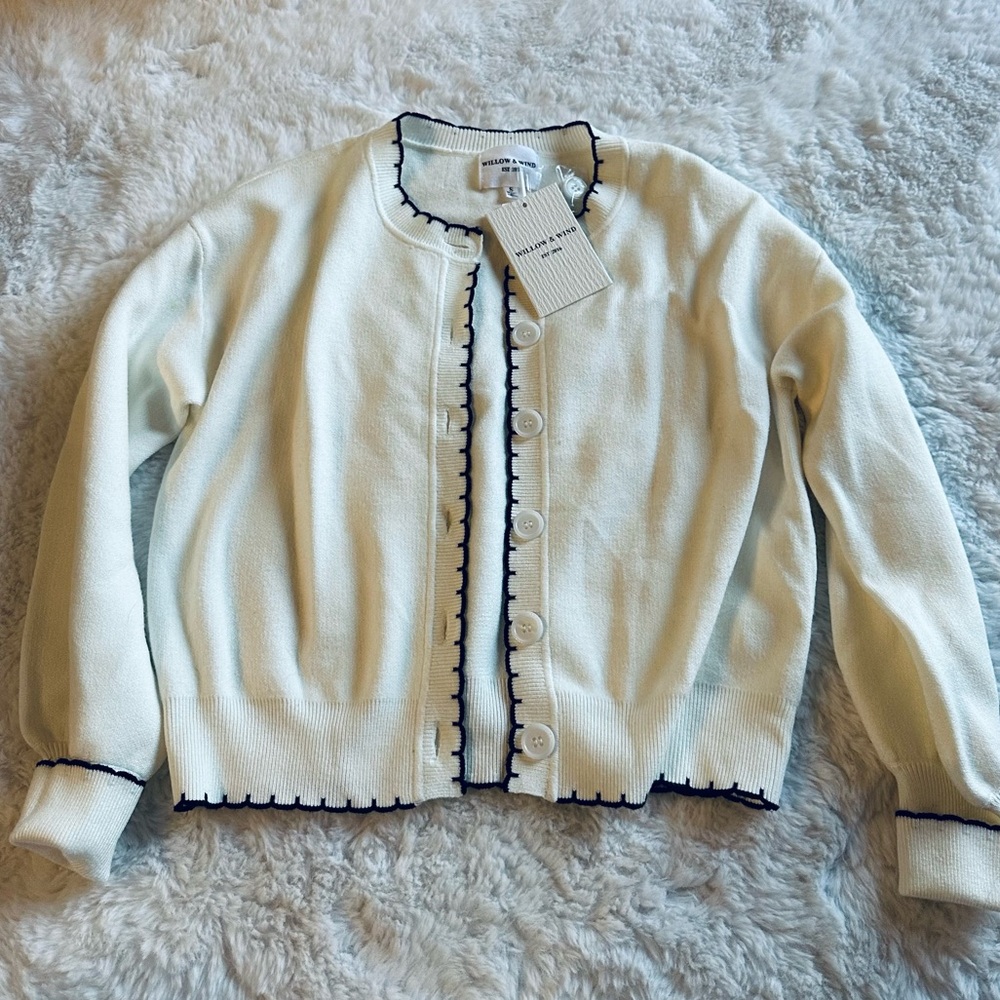 Willow & Wind Cardigan with Black Trim